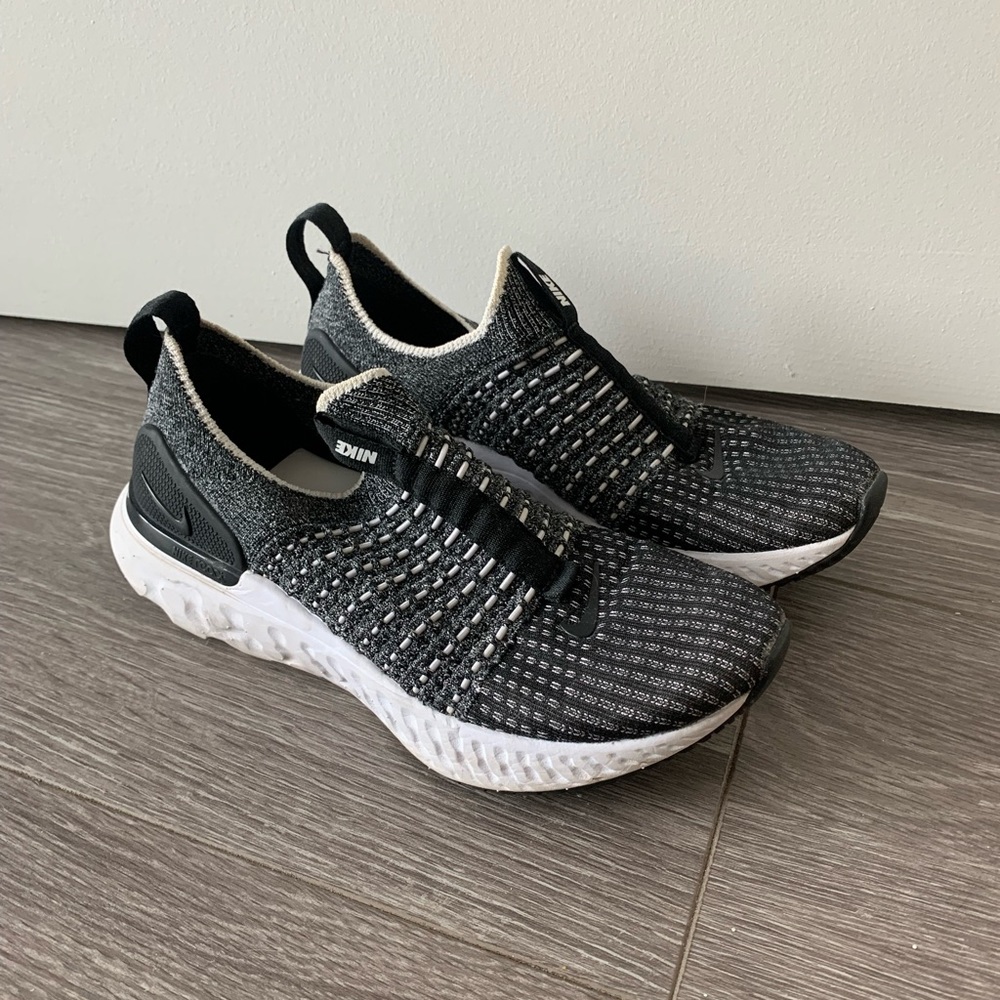 Black Nike running shoes